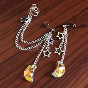 New 💕 Swarovski Crystal Moon Ear Cuff